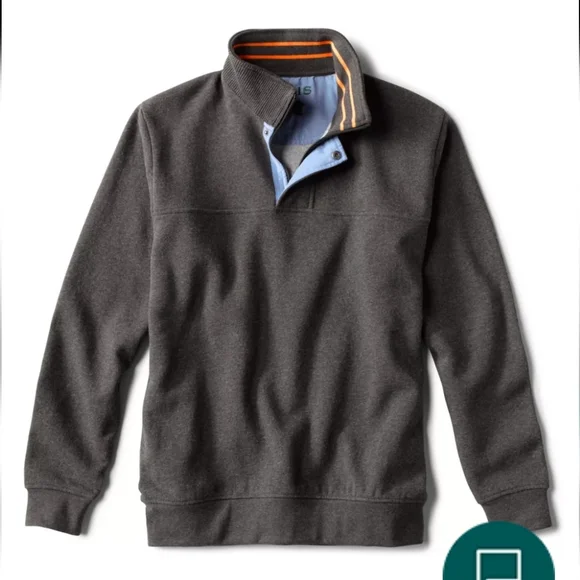 Orvis Men's Signature Quarter Zip Sweatshirt Grey Size XL - Picture 12 of 16